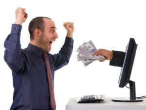 A man shares money with another while discussing affiliate marketing.