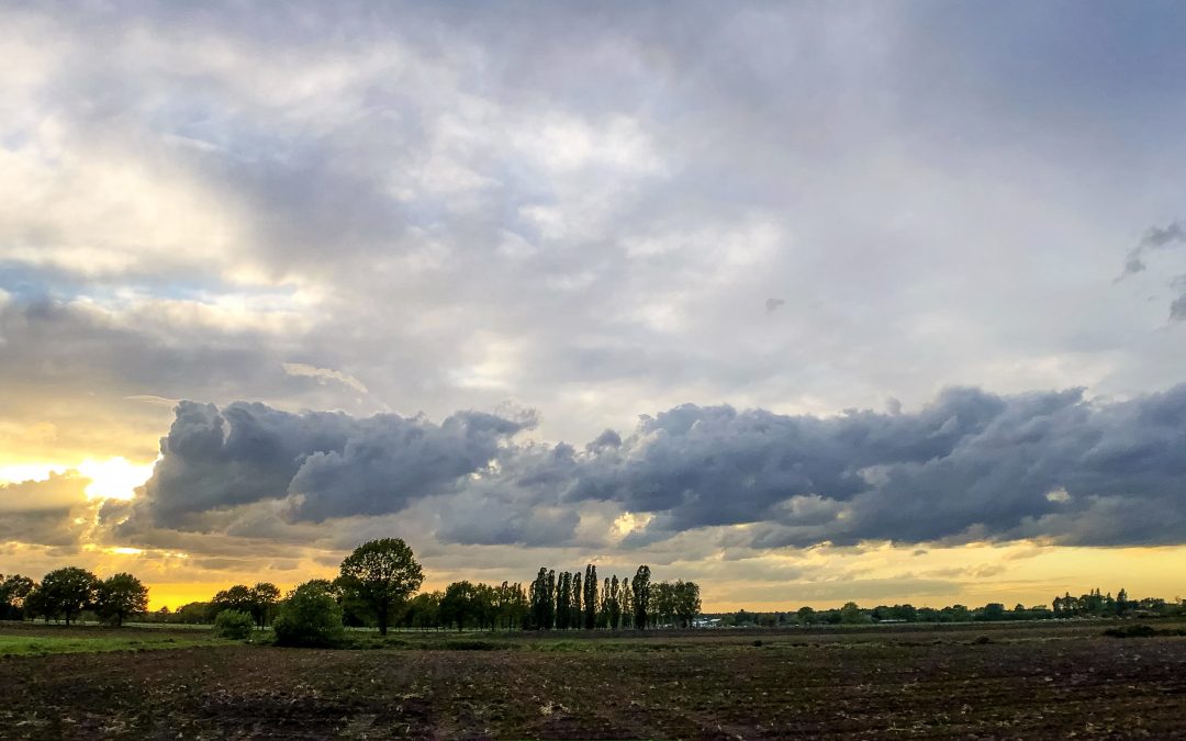 Stormy sky over a countryside landscape