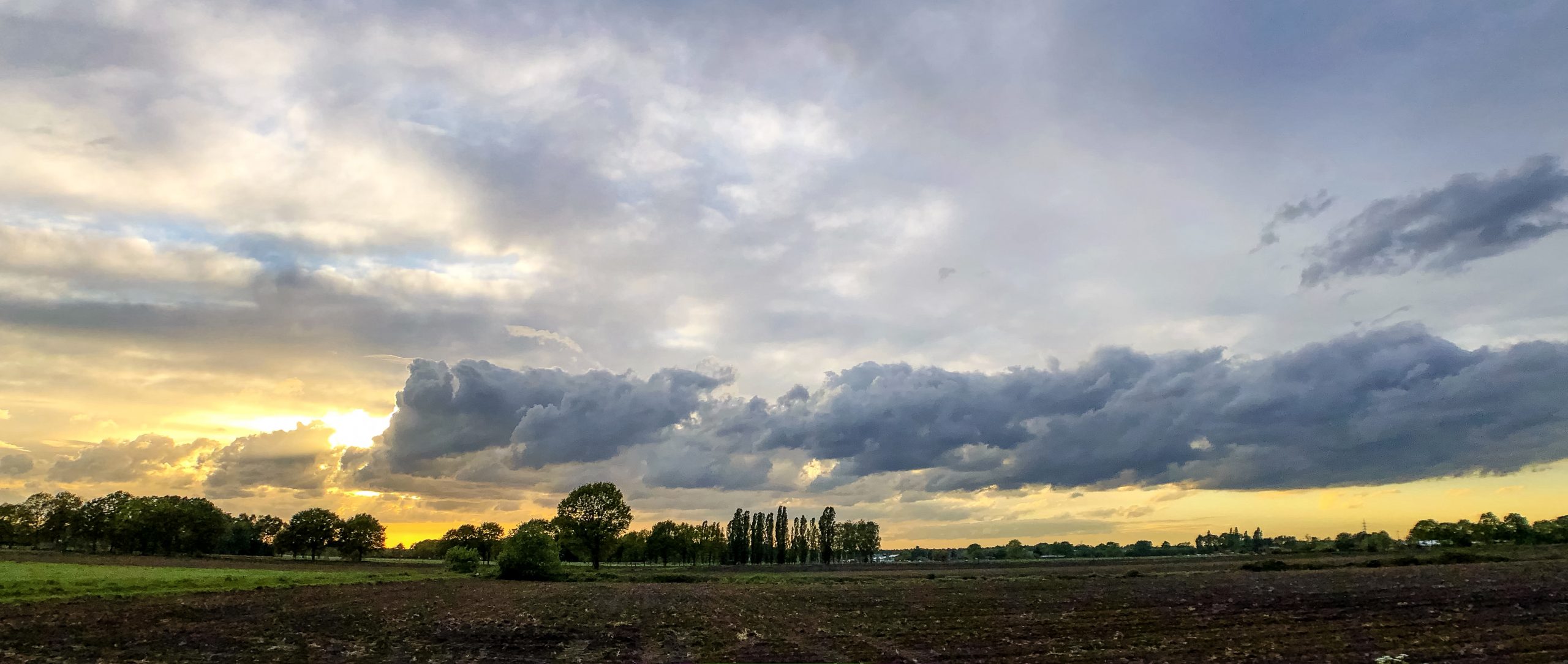 Stormy sky over a countryside landscape