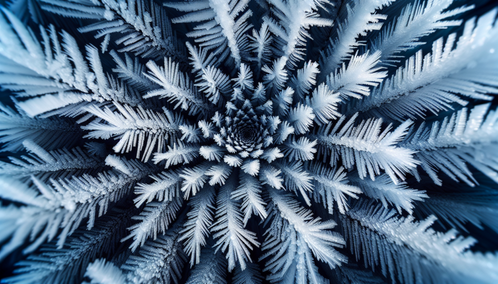 A close up of ice crystals on a blue background with an Auto Draft feature.